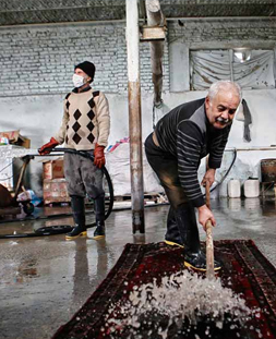 شستشوی سنتی قالی در قالیشویی سبلان 